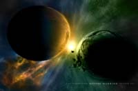 planetas a punto de chocar