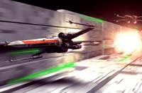 nave de la guerra de las estrellas siendo atacada en 3D